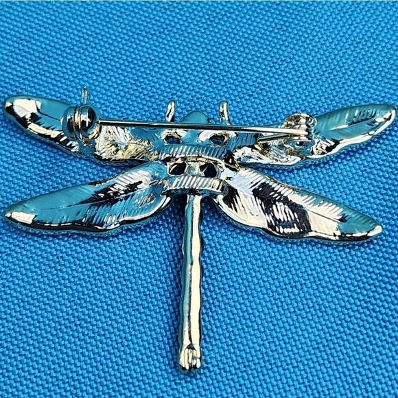 🔹️NWOT Purple & Gold Plated Dragonfly Scarf Pin/Brooch - Picture 4 of 8